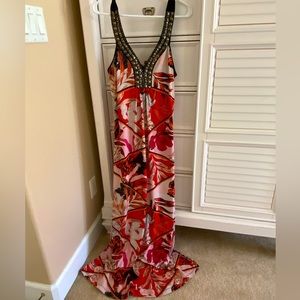 Boston Proper Maxi Dress Multi-Red